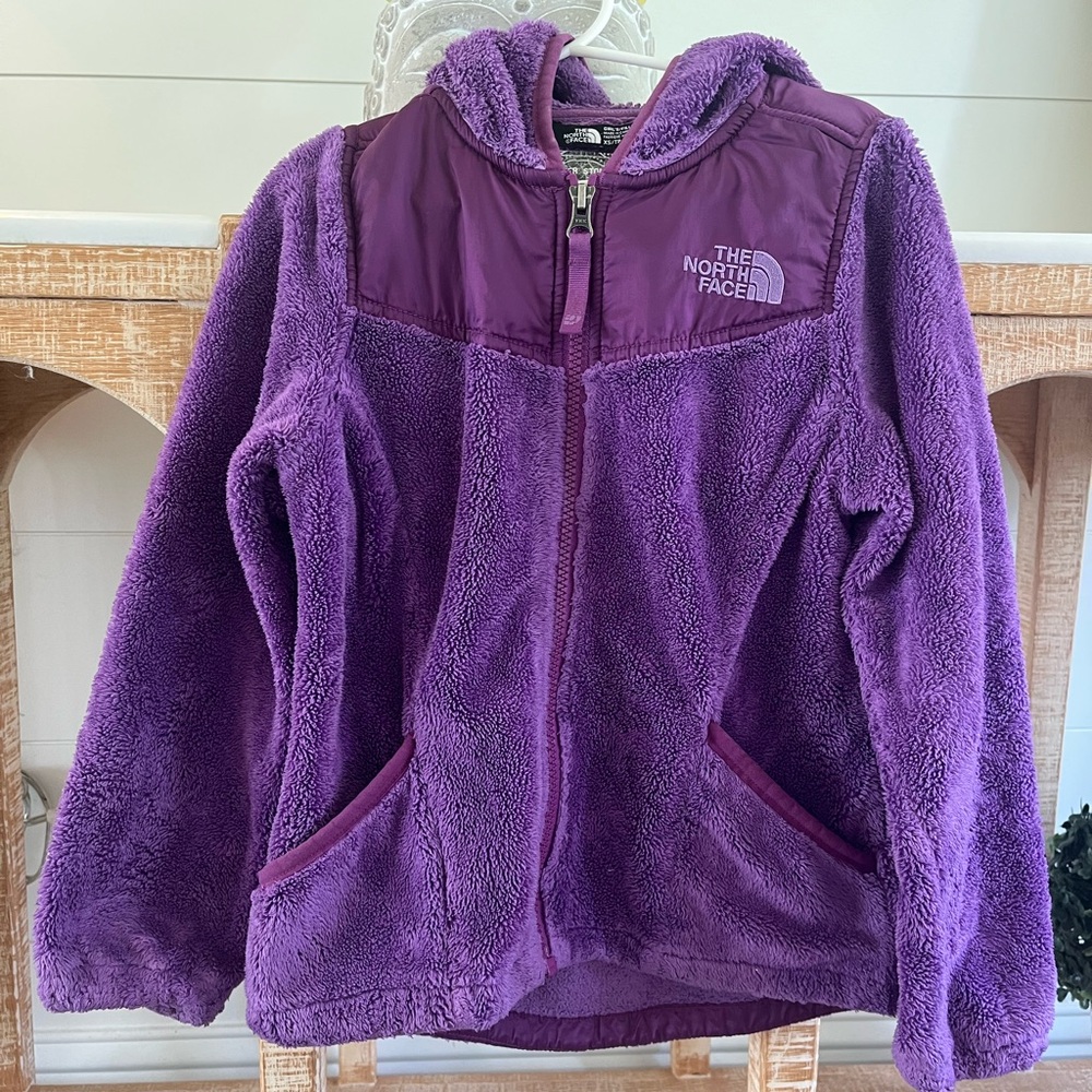 The North Face Purple Fleece Hooded Jacket girls XS
